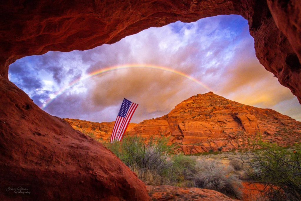 follow the flag snow canyon