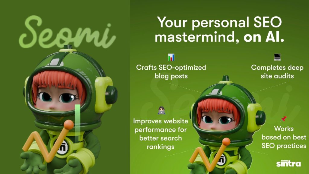 Animated-astronaut-with-a-magnifying-glass-and-graph,-focused-on-SEO-and-keywords.