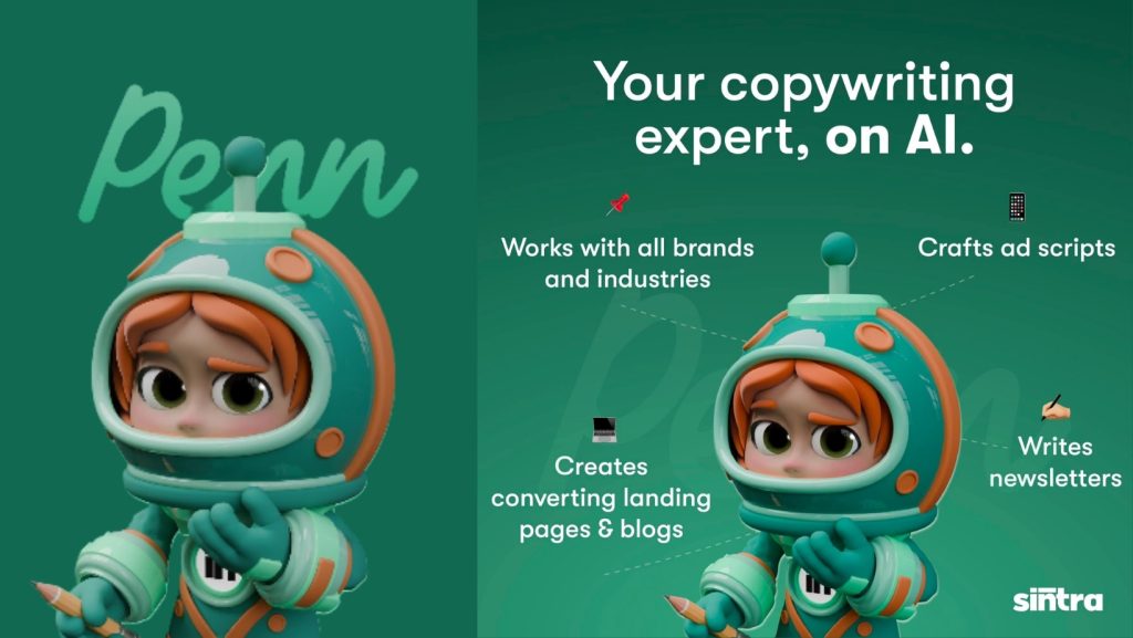 Animated-astronaut-writing-on-a-digital-tablet,-representing-copywriting-tasks.