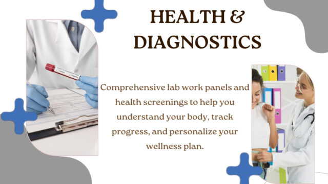 Doctor-holding-a-blood-sample-tube-and-two-women-smiling-during-a-health-consultation,-representing-Iron-IV’s-health-and-diagnostics-services.